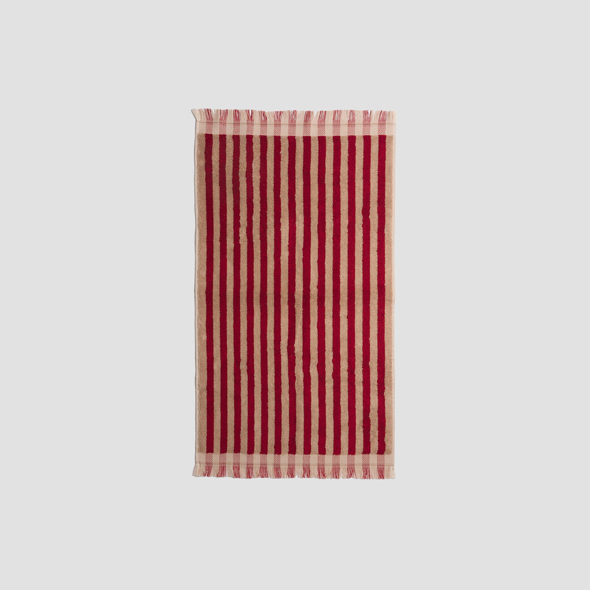 Sandstone Red Stripe Cotton Hand Towel