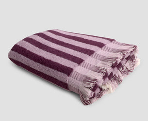 Berry Mauve Pembroke Stripe Cotton Hand Towel