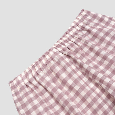 Elderberry Gingham Linen Women's Pyjama Shorts