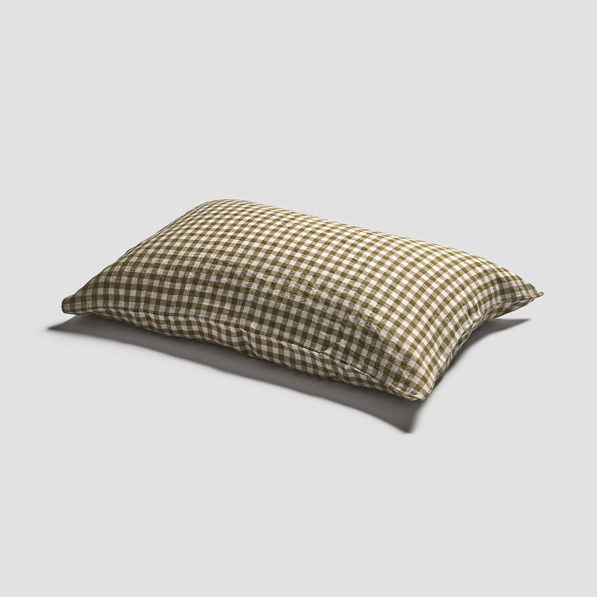 Botanical Green Gingham 100% Linen Pillowcases (Pair)
