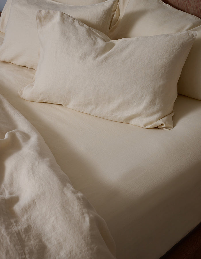 Pearl Linen Fitted Sheet