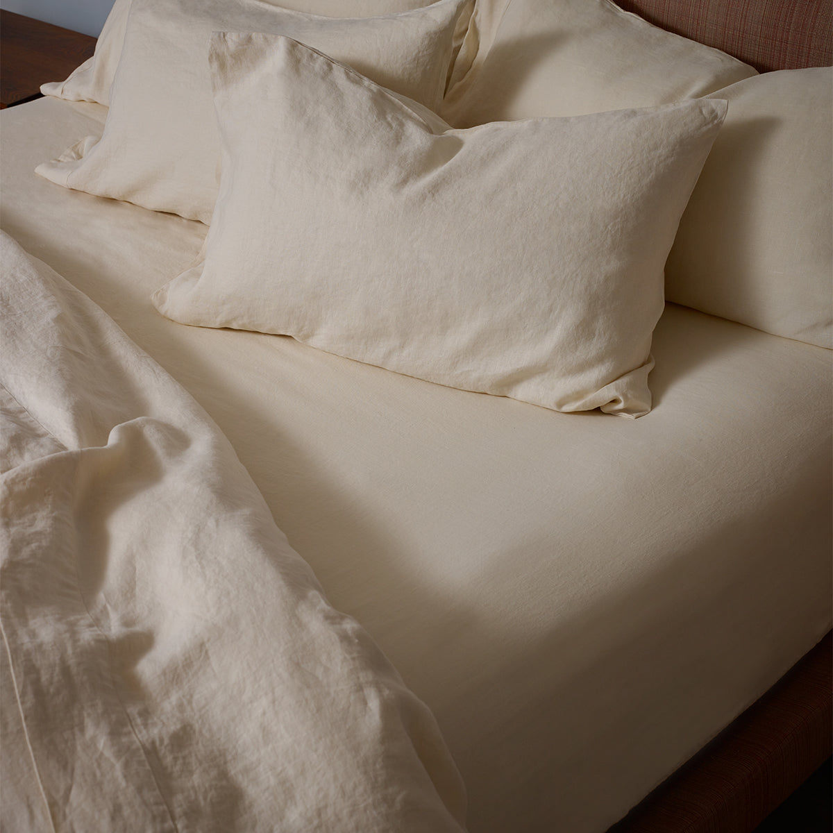 Pearl Linen Fitted Sheet