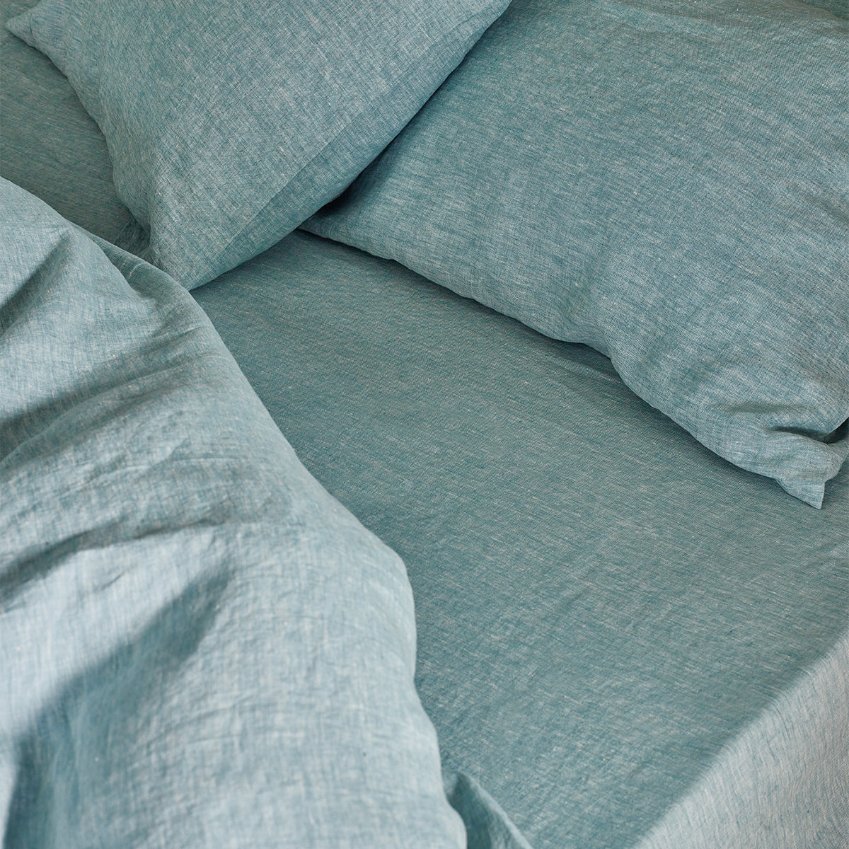 Mist Chambray Linen Fitted Sheet