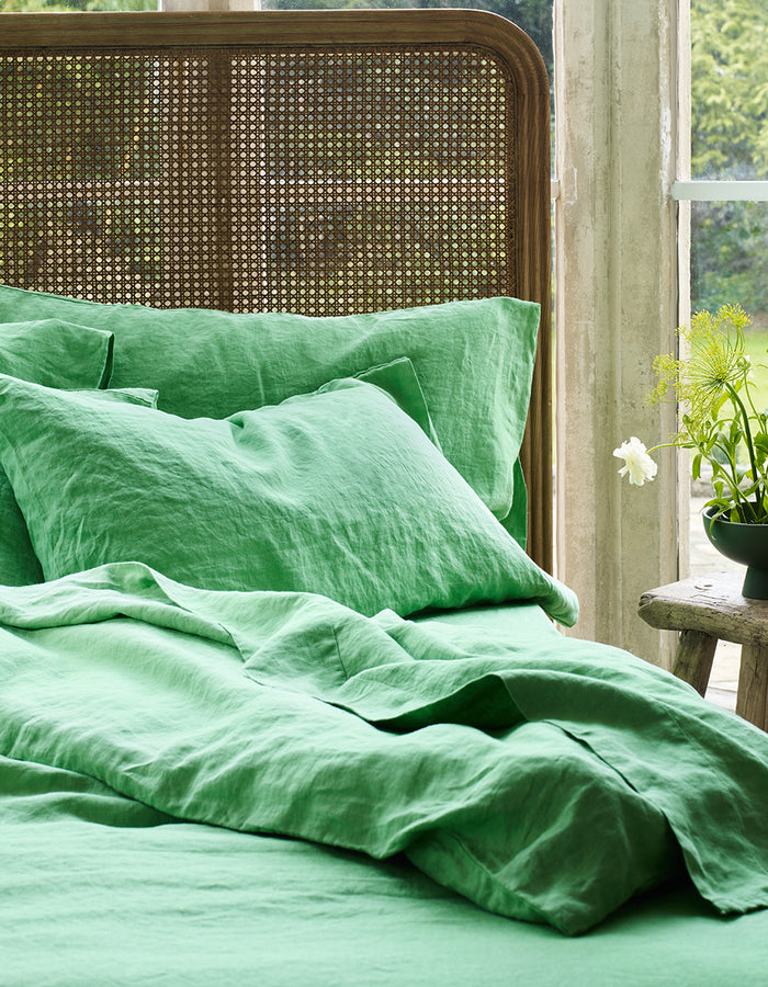 Ocean Green Linen Pillowcases (Pair)