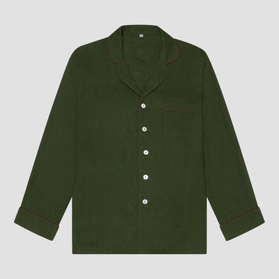 Men's Fern Green Linen Pyjama Shirt