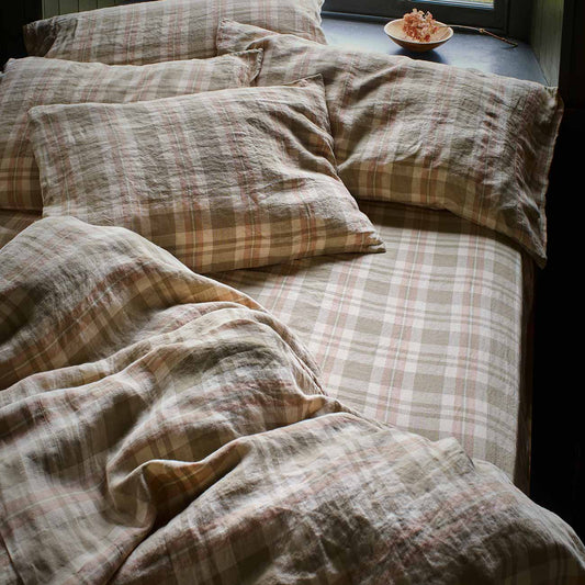 Check Pattern Bed Linen Check Linen Bedding | Piglet in Bed UK
