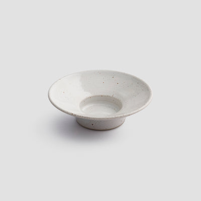 Speckled White Stubby Candle Holder - alternate image