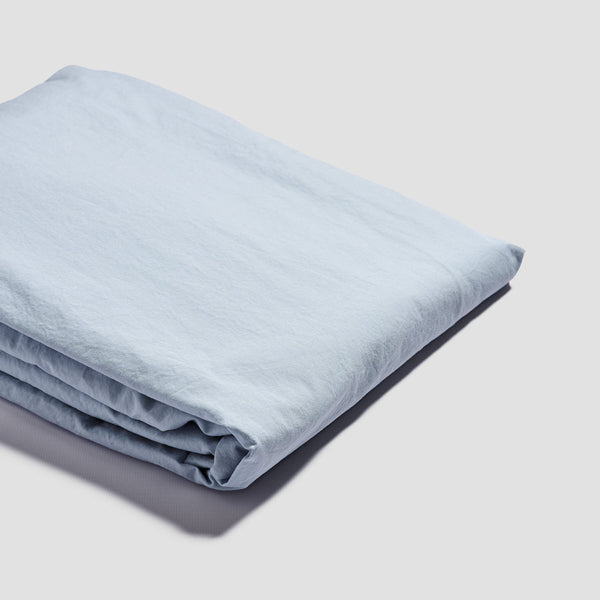 Sky Blue Cotton Percale Fitted Sheet