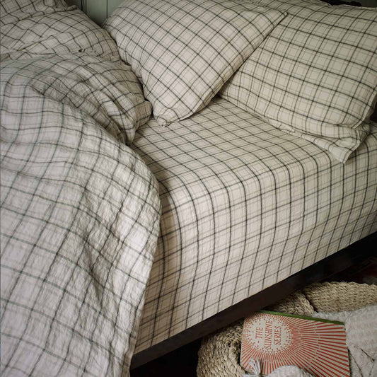 Check Pattern Bed Linen Check Linen Bedding | Piglet in Bed UK