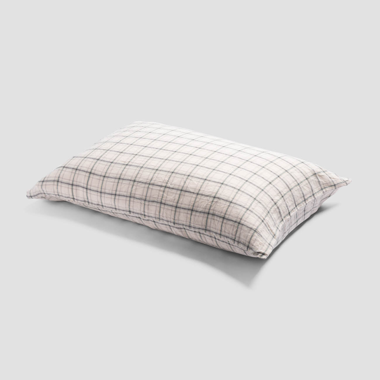 Natural Check Linen Pillowcases (Pair)