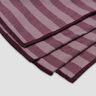 Plum Wine Amberley Stripe Linen Blend Tablecloth - alternate image