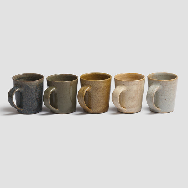 Pottery West Mug in Nori, Olive, Ochre, Sand, and Powder