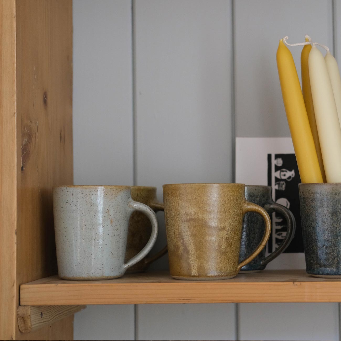 Powder, Ochre and Nori Pottery West Mugs