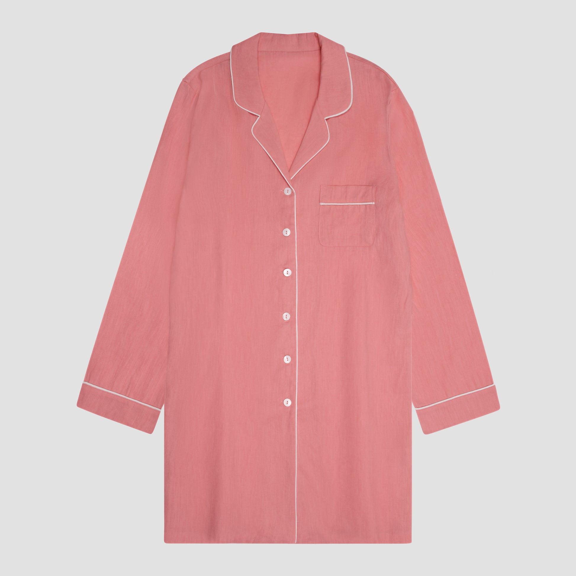 Pink Bloom Linen Night Shirt