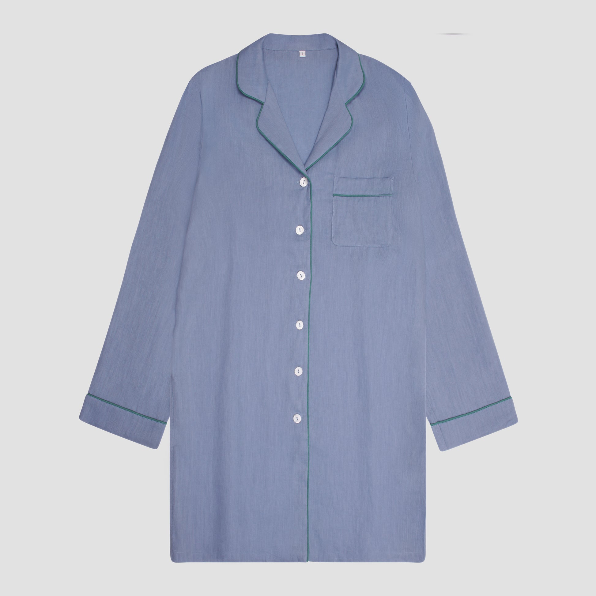 Wave Blue Linen Women's Night Shirt