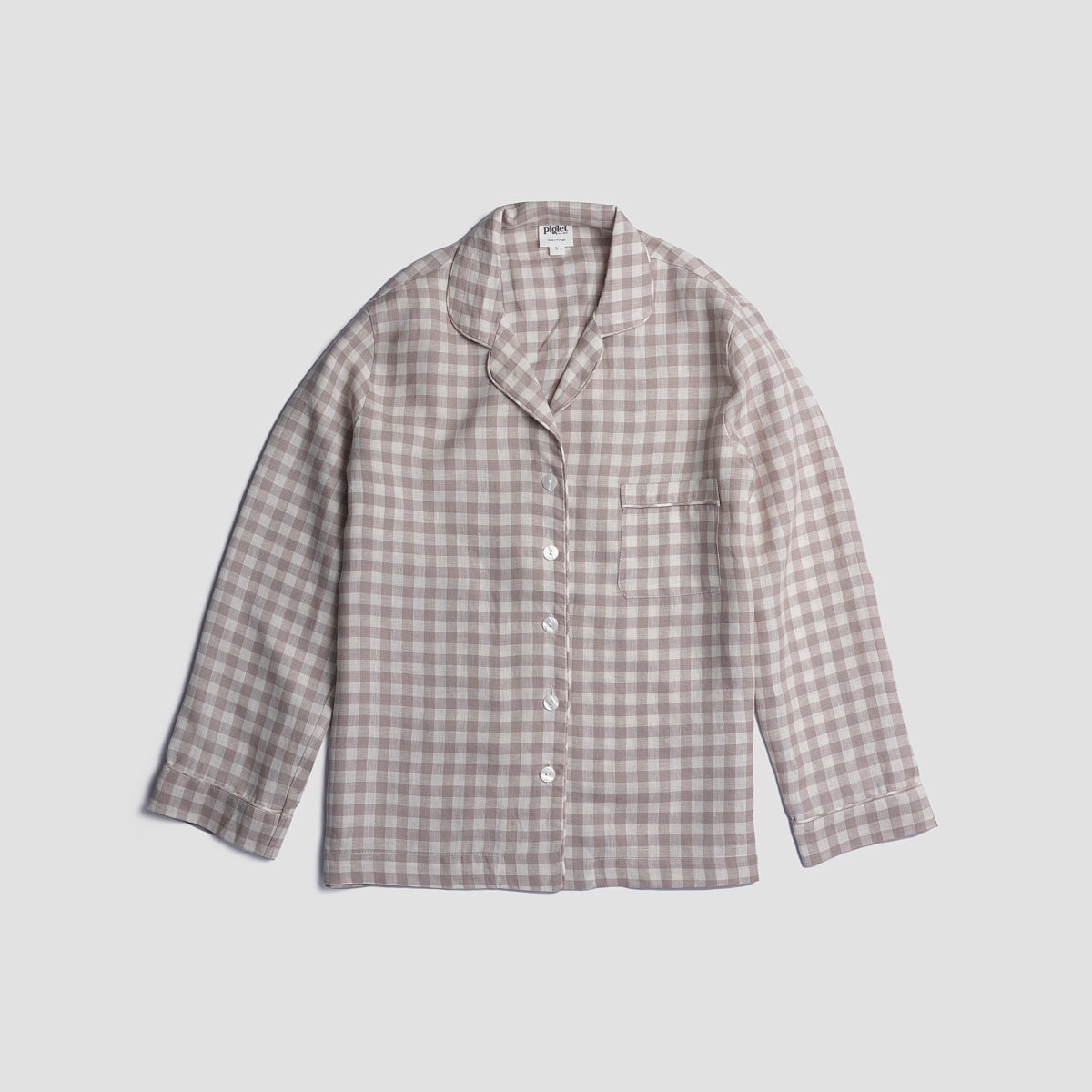 Mushroom Gingham Pyjama Shirt