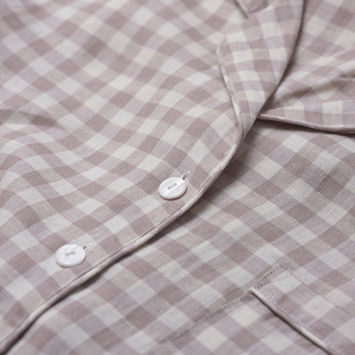 Mushroom Gingham Pyjama Shirt