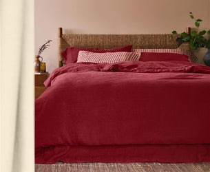 Rhubarb Linen Blend Duvet Cover