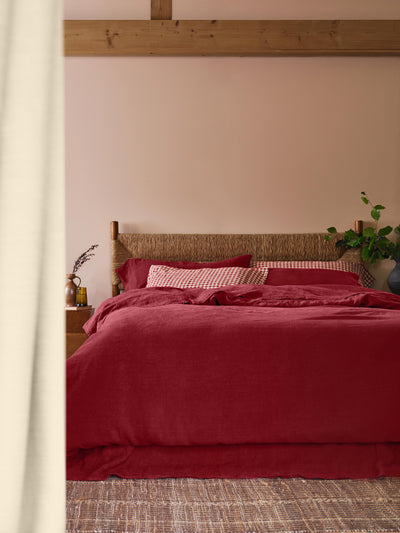 Rhubarb 100% Linen Duvet Cover - alternate image