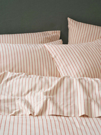 Red Clayton Stripe Brushed Cotton Pillowcases (Pair)