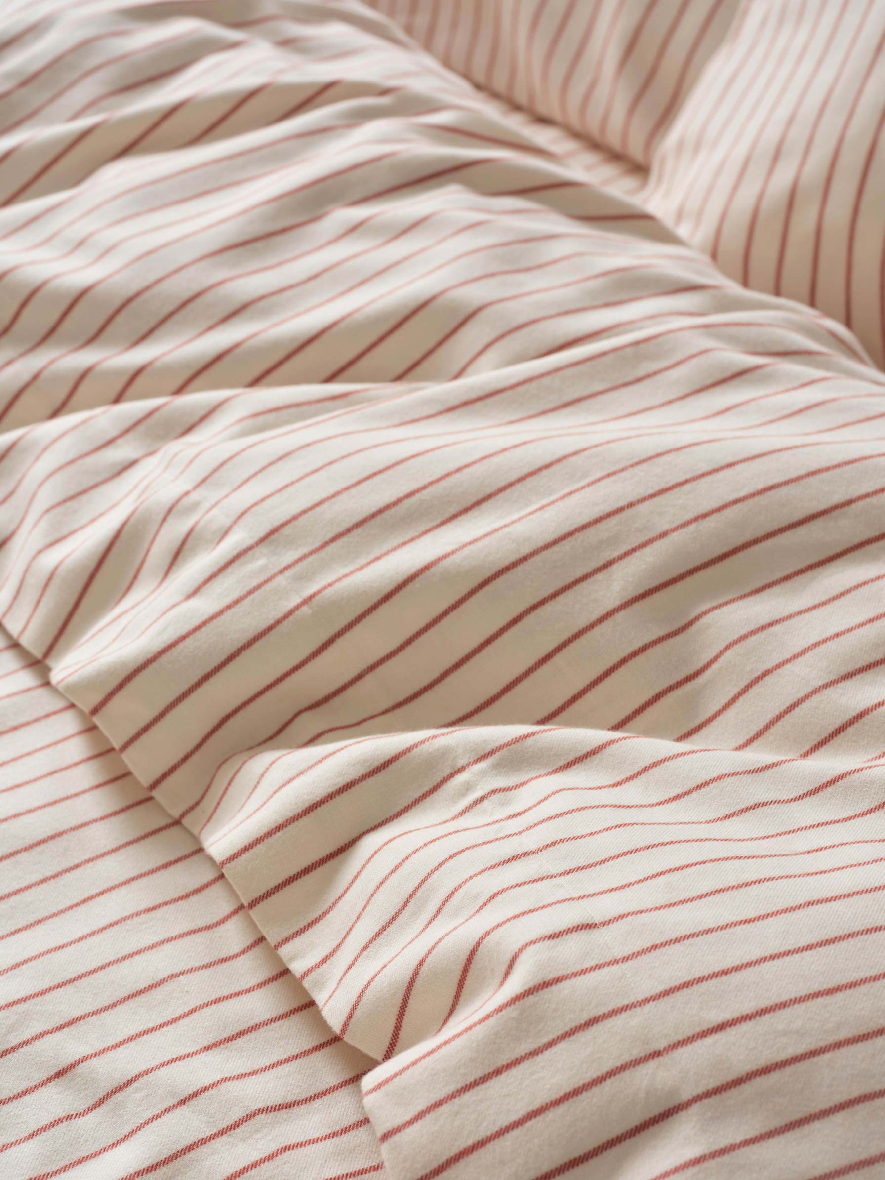 Red Clayton Stripe Brushed Cotton Flat Sheet