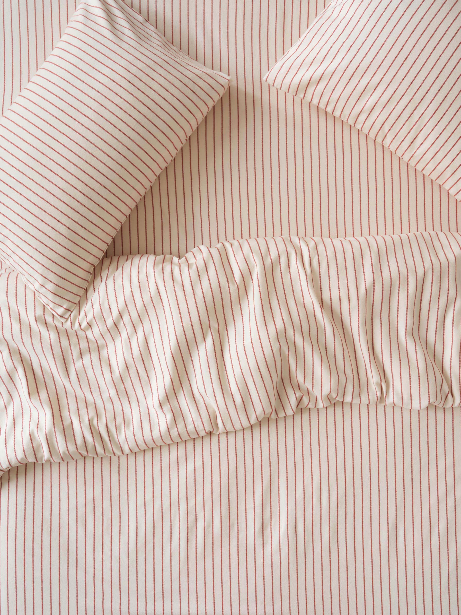 Red Clayton Stripe Brushed Cotton Duvet Cover