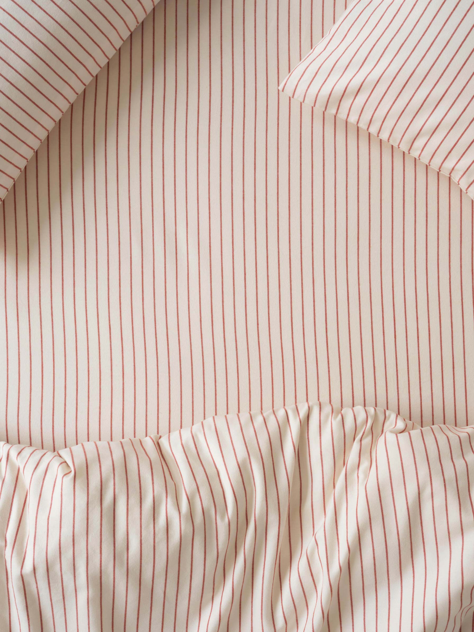 Red Clayton Stripe Brushed Cotton Fitted Sheet