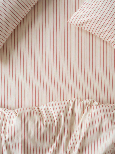 Red Clayton Stripe Brushed Cotton Fitted Sheet