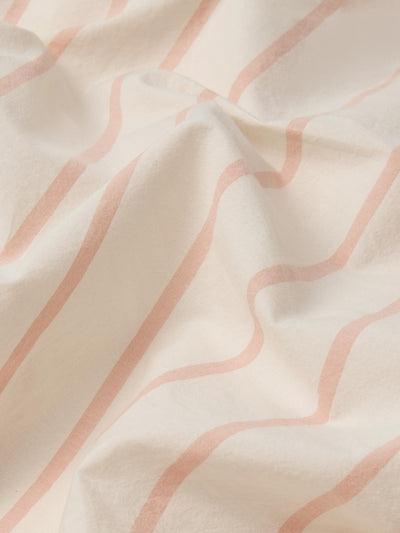 Blush Pink Slumber Stripe Cotton Fitted Sheet - alternate image