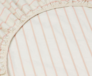 Blush Pink Slumber Stripe Cotton Fitted Sheet