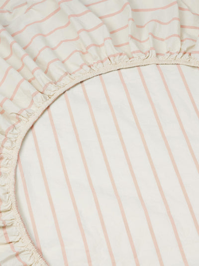 Blush Pink Slumber Stripe Cotton Fitted Sheet