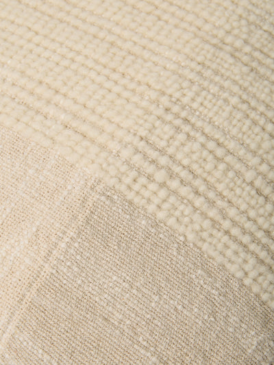 Cream & Oatmeal Soft Cross Weave Wool Rectangle Cushion Cover - alternate image