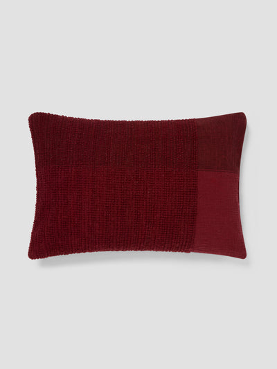 Rhubarb Soft Cross Weave Wool Rectangle Cushion Cover