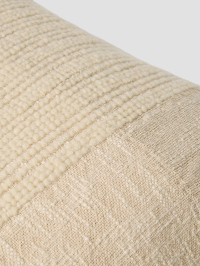 Cream & Oatmeal Soft Cross Weave Wool Square Cushion Cover - alternate image