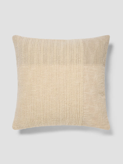 Cream & Oatmeal Soft Cross Weave Wool Square Cushion Cover