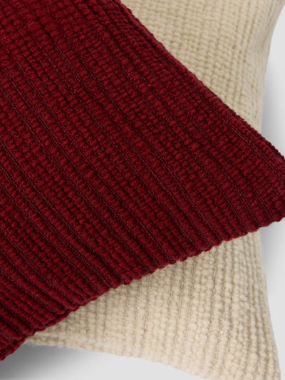 Rhubarb Soft Cross Weave Wool Square Cushion Cover