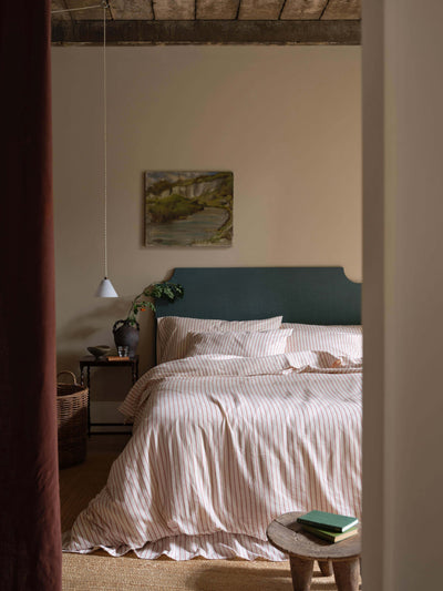 Red Clayton Stripe Brushed Cotton Duvet Cover