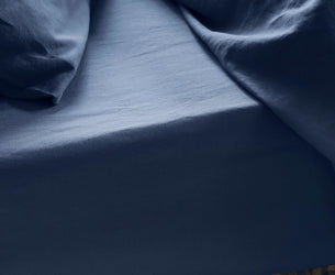 Blueberry Linen Blend Fitted Sheet