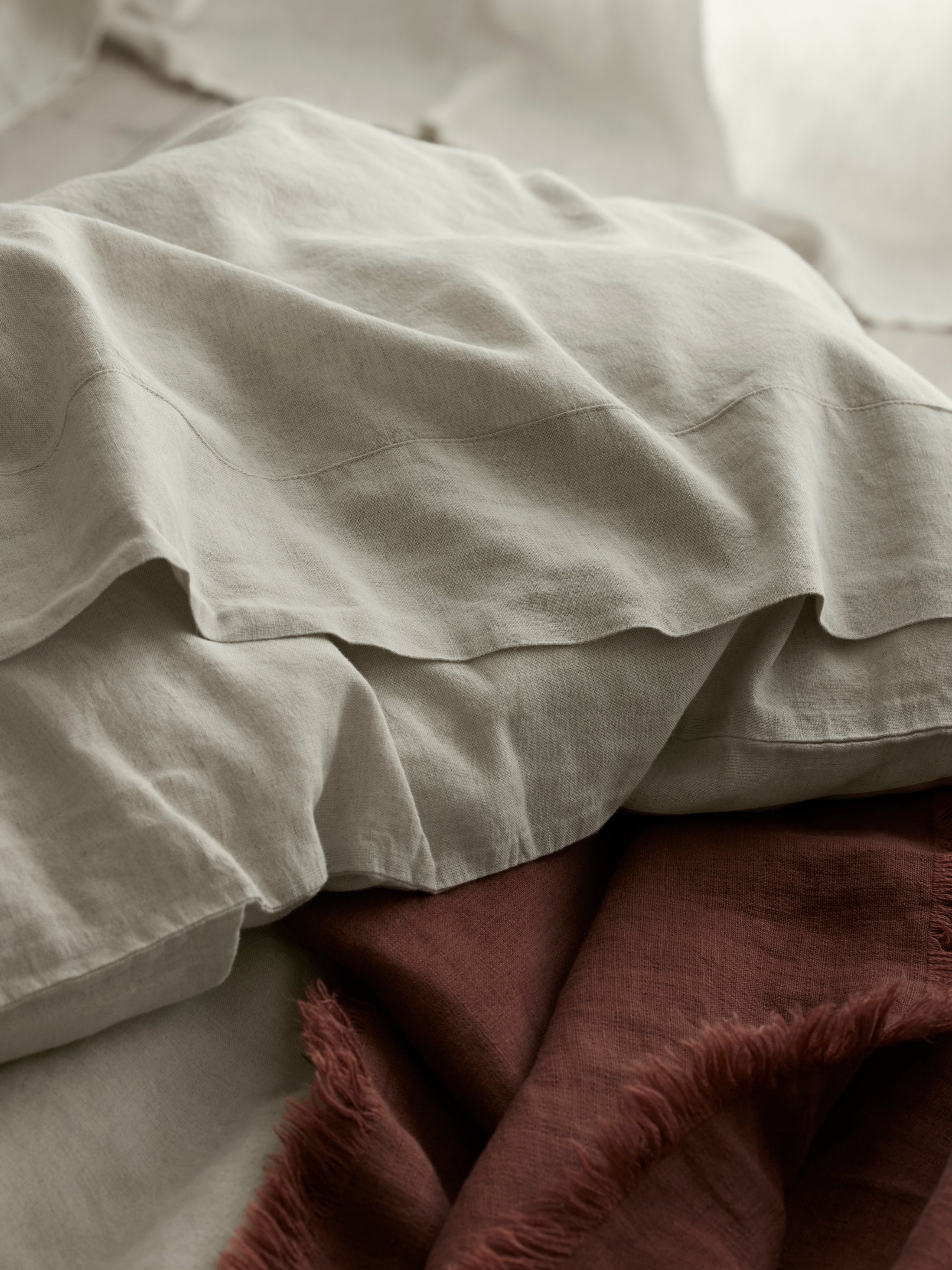 Oatmeal Linen Blend Flat Sheet