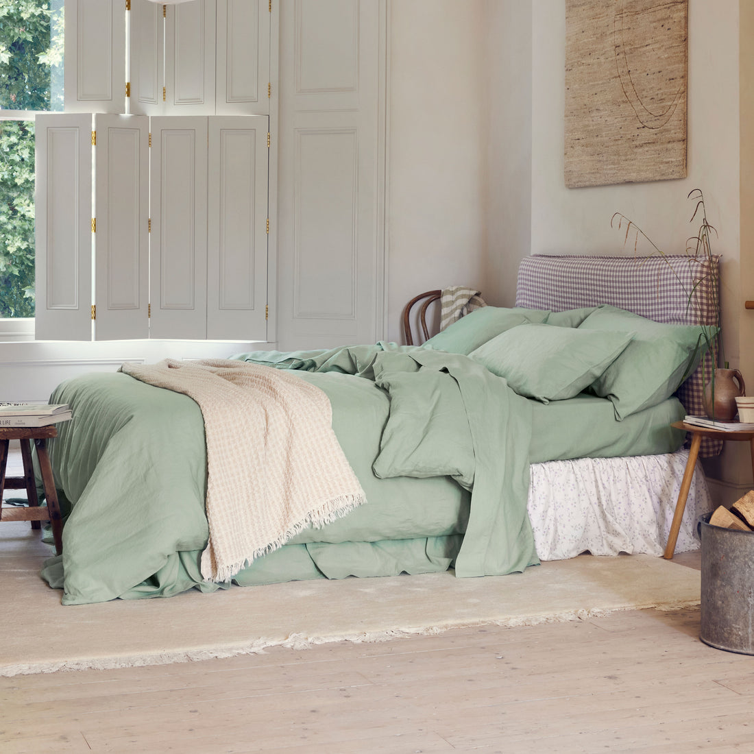 Soft Sage Green Linen Blend Lightweight Shacket