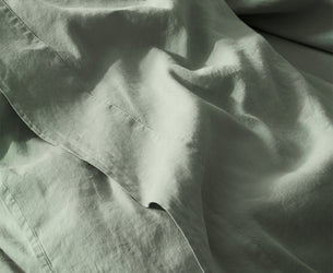 Sage Green Linen Blend Flat Sheet