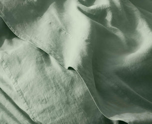 Sage Green Linen Blend Flat Sheet