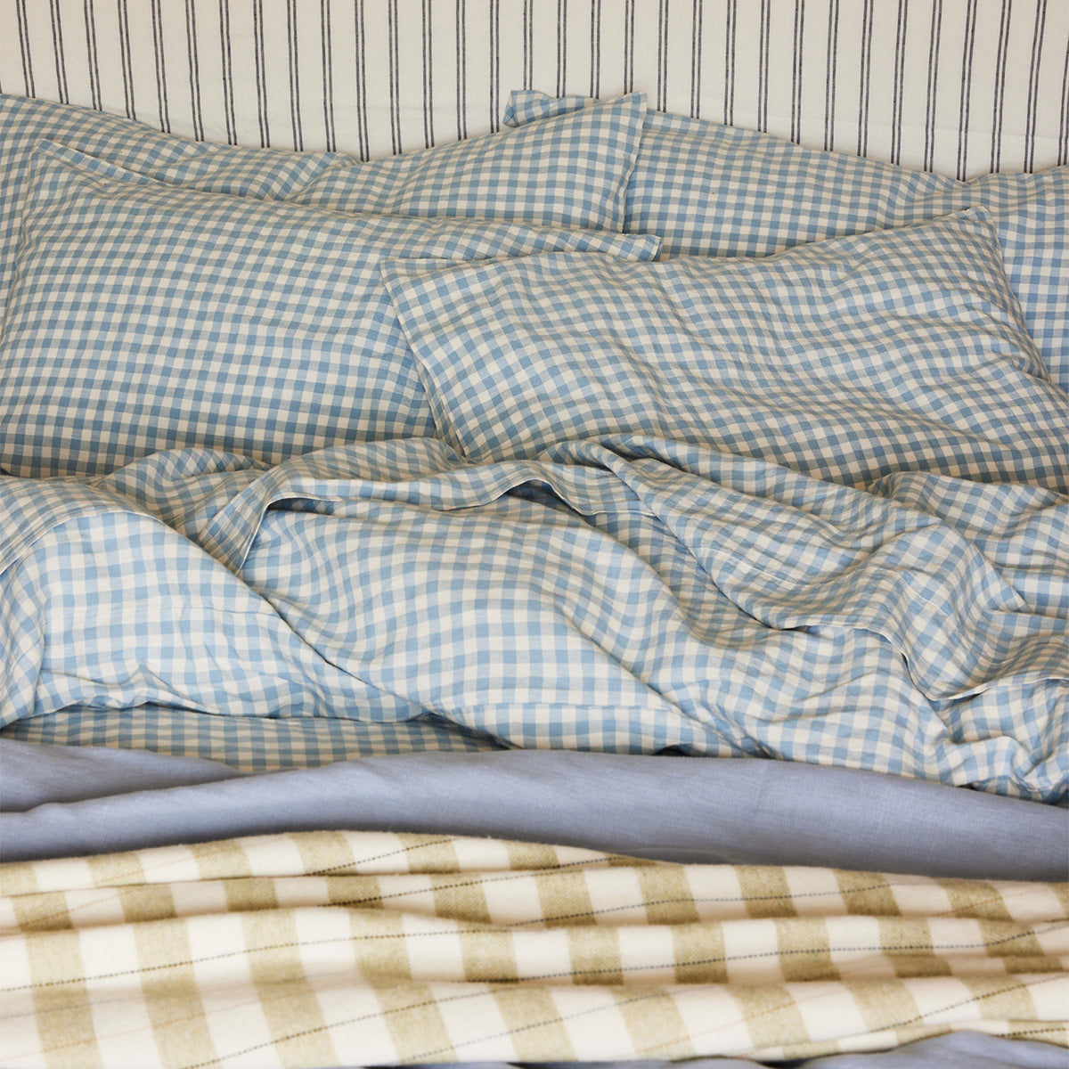 WEXFORD Blue Gingham, Italian Performance Linen
