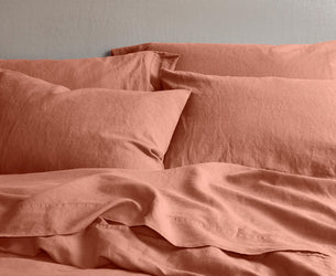 Warm Clay Linen Blend Pillowcases (Pair)