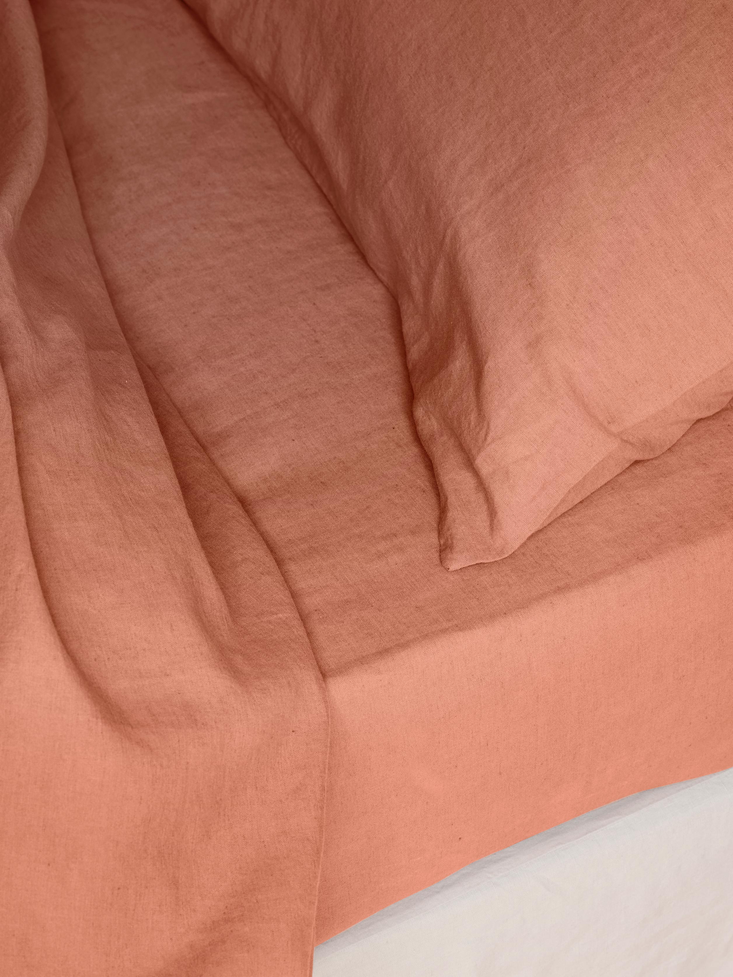 Warm Clay Linen Blend Fitted Sheet