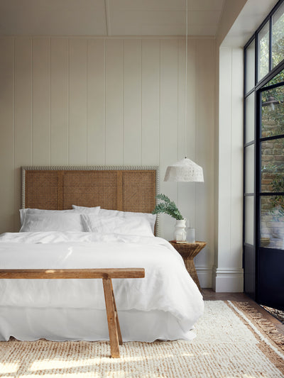 White Linen Blend Duvet Cover - alternate image