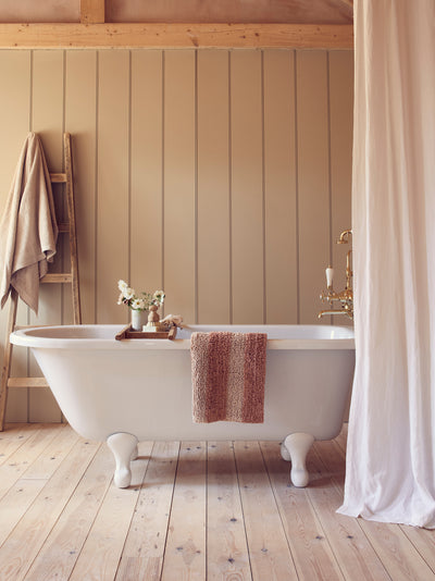 Sand Shell Pembroke Stripe Cotton Bath Mat - alternate image