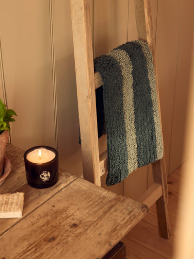 Pine Green Pembroke Stripe Cotton Bath Mat
