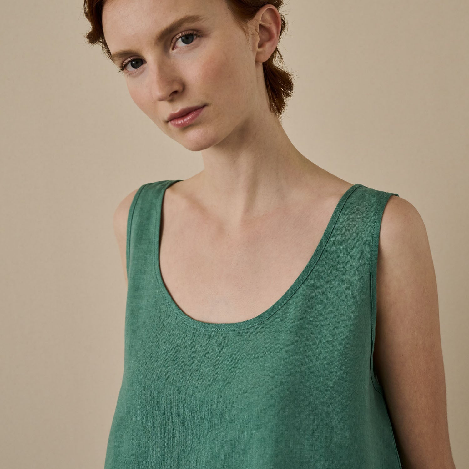 Tranquil Green Linen Women's Cami Top