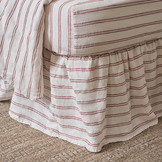 Rhubarb Kemptown Stripe Linen Blend Valance